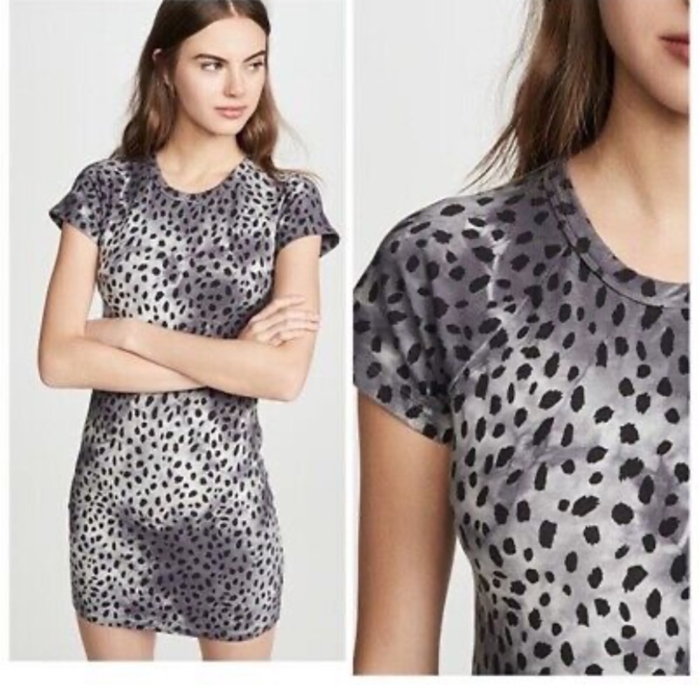 Monrow cheetah print bodycon tshirt dress S